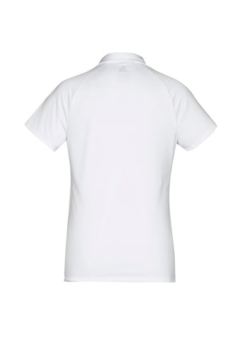 Academy Womens Short Sleeve Polo White/Silver back view