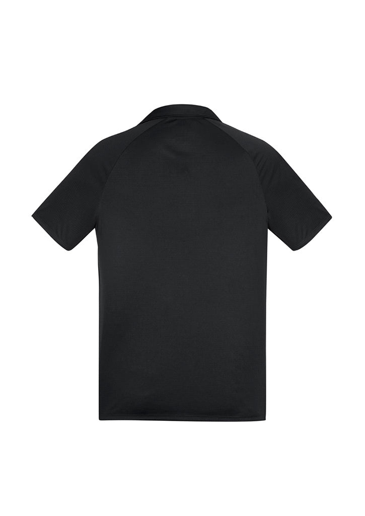 Academy Mens Short Sleeve Polo Black/White back view