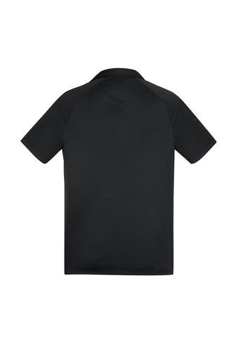 Academy Mens Short Sleeve Polo Black/White back view