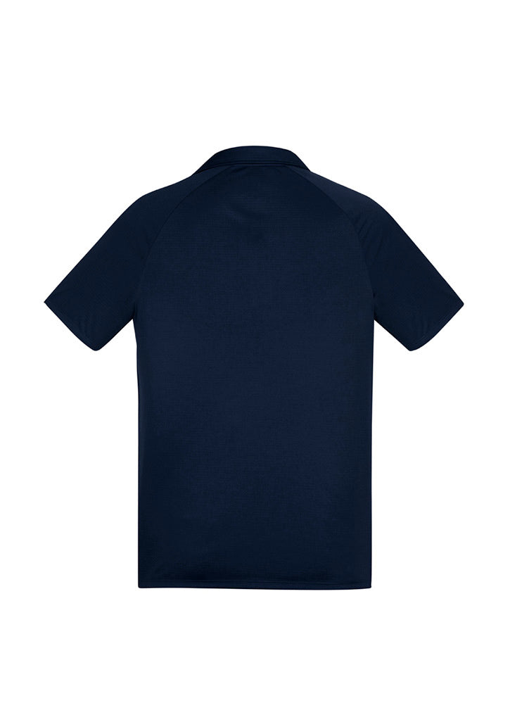 Academy Mens Short Sleeve Polo Navy/Teal back view