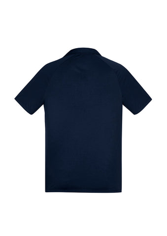 Academy Mens Short Sleeve Polo Navy/Teal back view