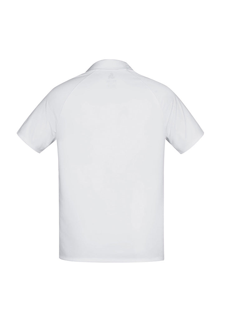 Academy Mens Short Sleeve Polo White/Silver back view