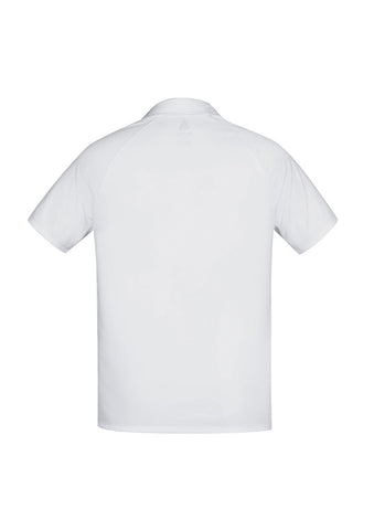 Academy Mens Short Sleeve Polo White/Silver back view