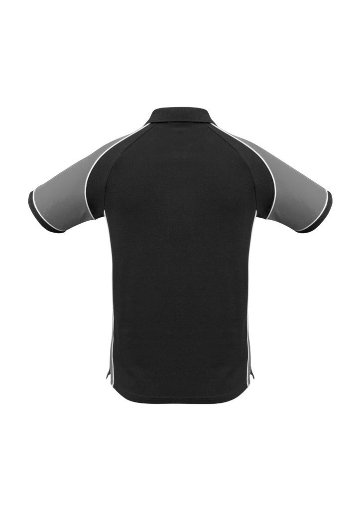 Nitro Mens Short Sleeve Polo Black/Grey/White back view