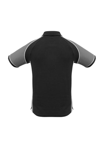 Nitro Mens Short Sleeve Polo Black/Grey/White back view