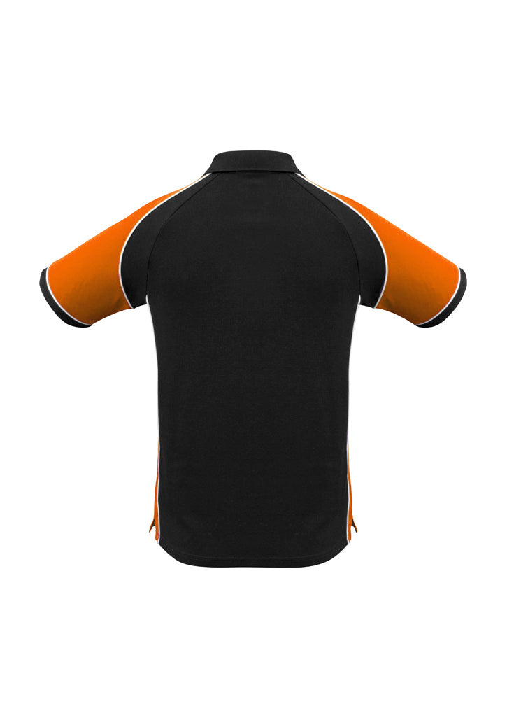 Nitro Mens Short Sleeve Polo Black/Orange/White back view
