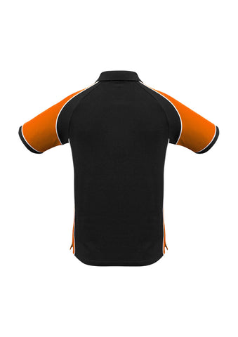Nitro Mens Short Sleeve Polo Black/Orange/White back view
