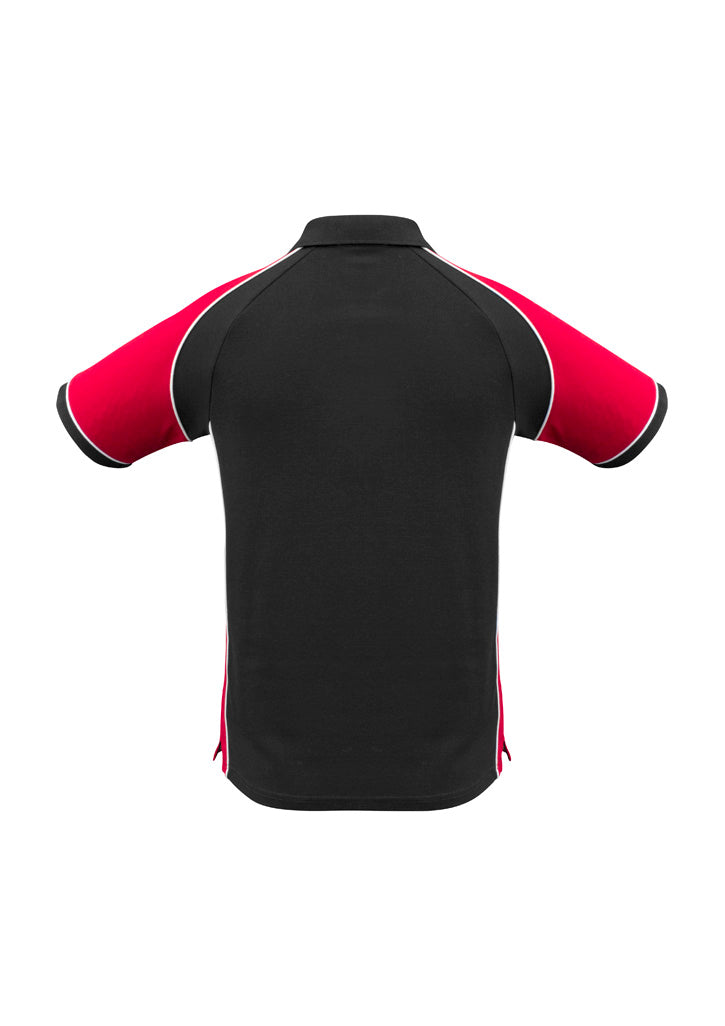 Nitro Mens Short Sleeve Polo Black/Red/White back view