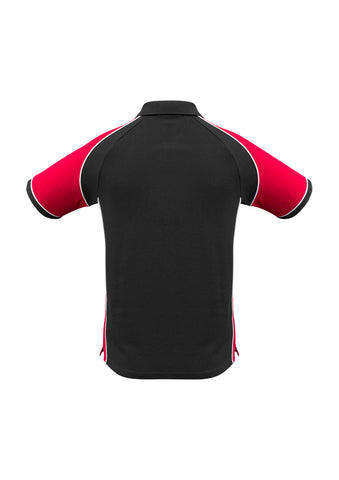 Nitro Mens Short Sleeve Polo Black/Red/White back view