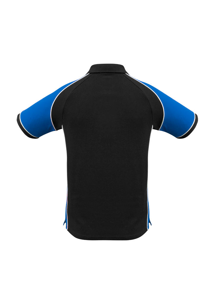 Nitro Mens Short Sleeve Polo Black/Royal/White back view