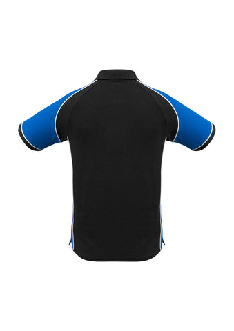 Nitro Mens Short Sleeve Polo Black/Royal/White back view