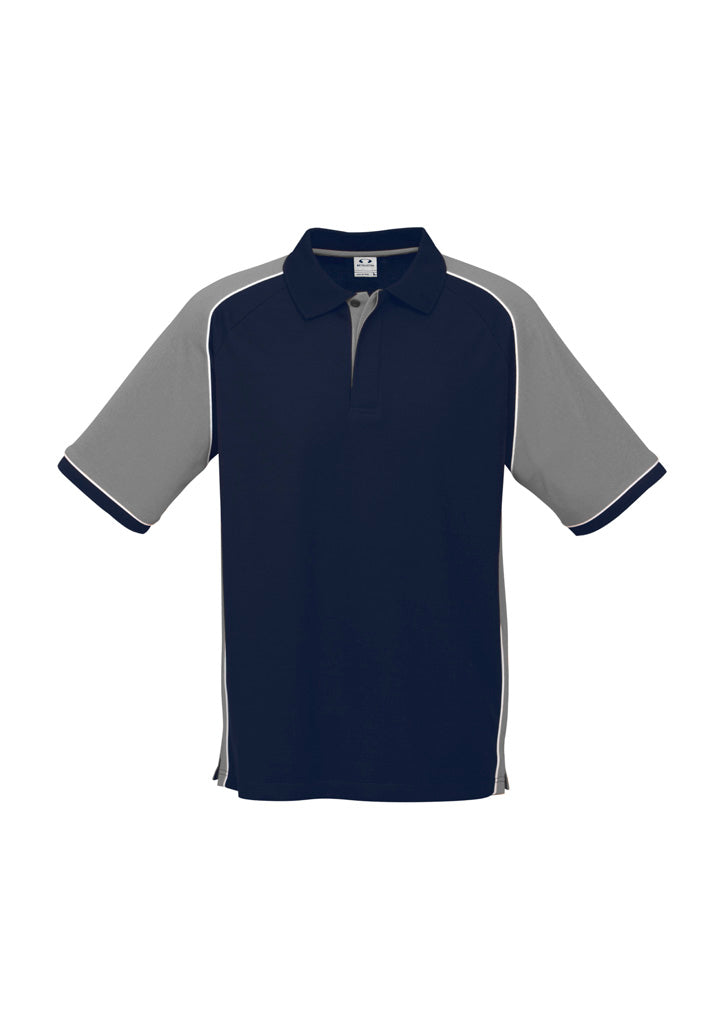 Nitro Mens Short Sleeve Polo Navy/Grey/White front view