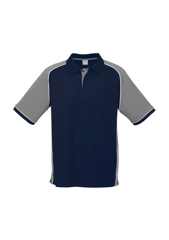 Nitro Mens Short Sleeve Polo Navy/Grey/White front view