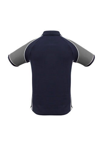 Nitro Mens Short Sleeve Polo Navy/Grey/White back view
