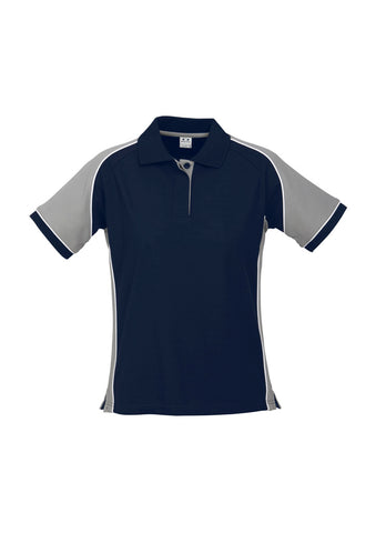 Nitro Womens Short Sleeve Polo Navy/Grey/White front view