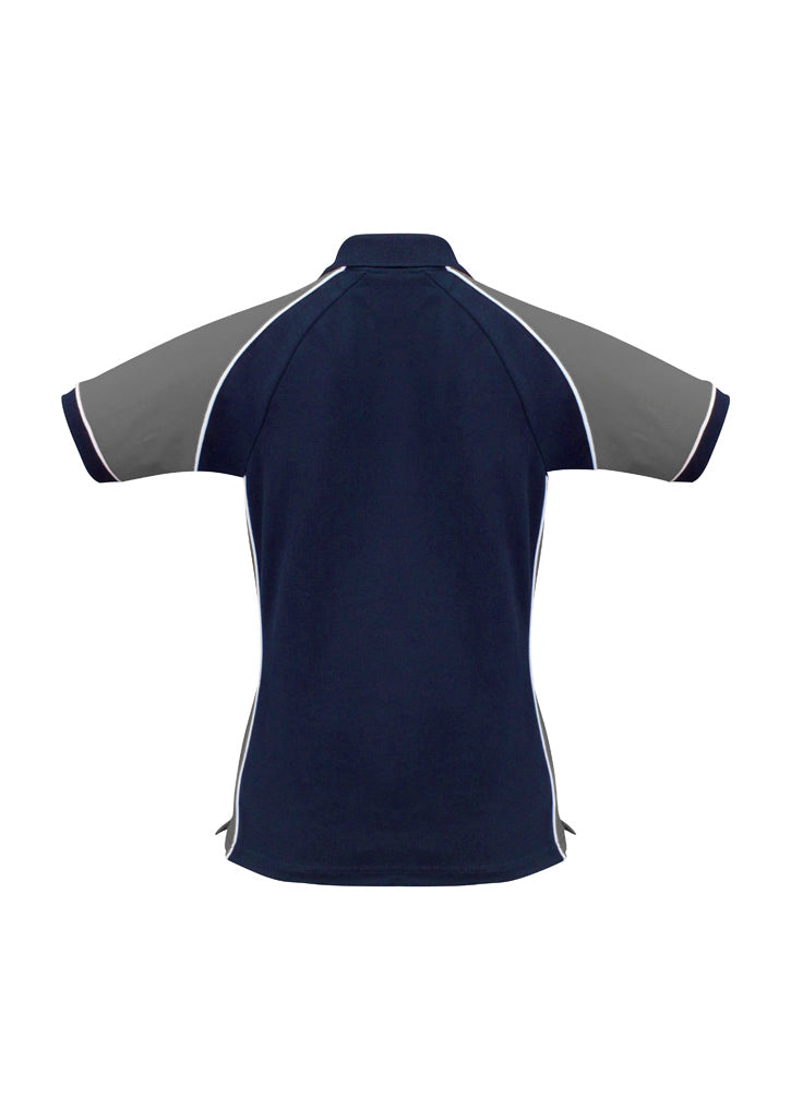 Nitro Womens Short Sleeve Polo Navy/Grey/White back view