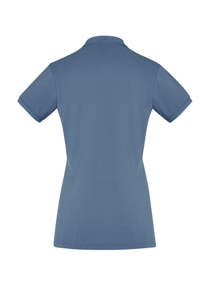 City Womens Short Sleeve Polo Grey Smoke back view