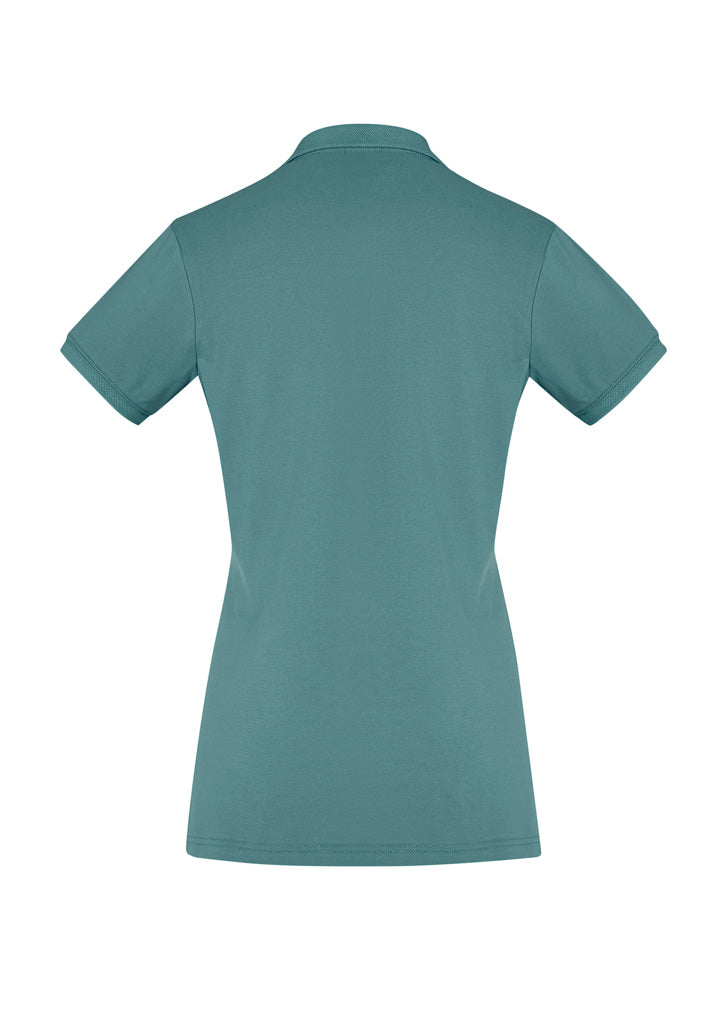 City Womens Short Sleeve Polo Jasper Green back view