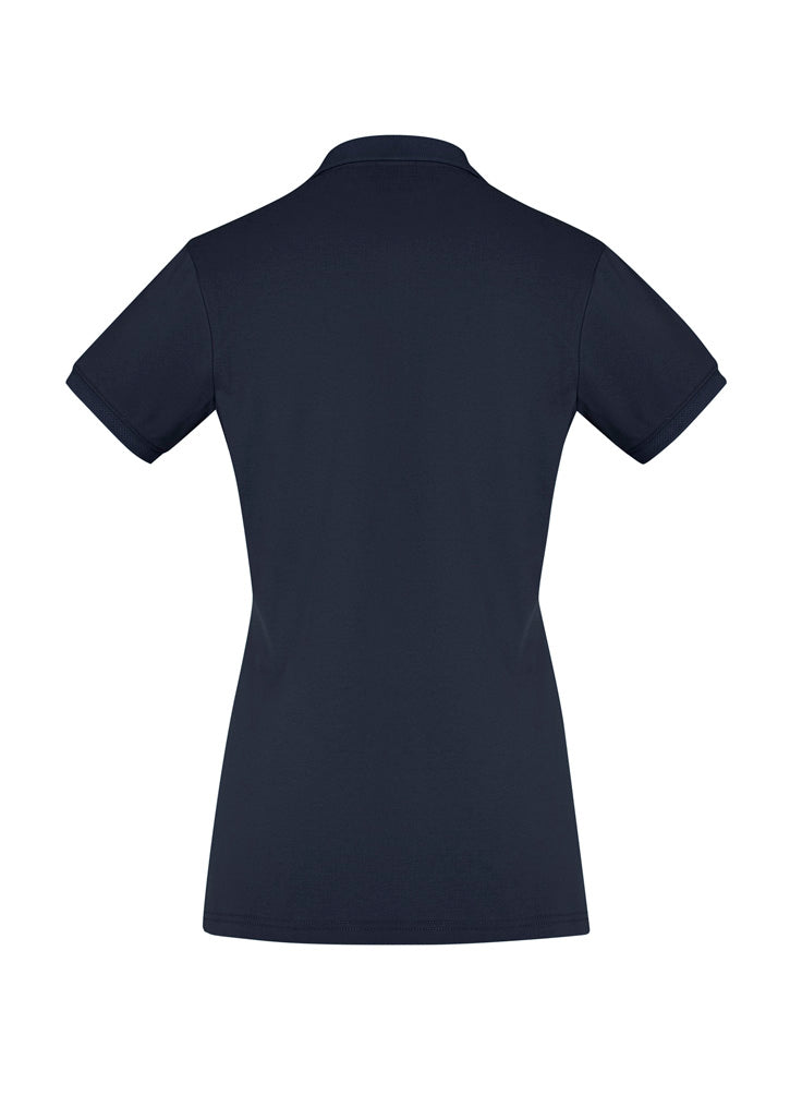City Womens Short Sleeve Polo Navy back view