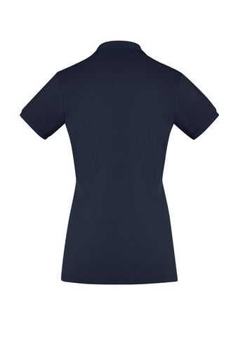 City Womens Short Sleeve Polo Navy back view