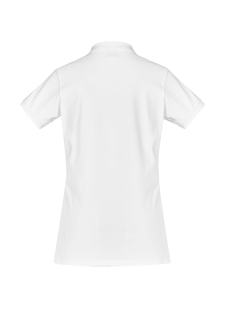 City Womens Short Sleeve Polo White back view