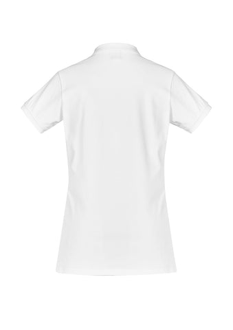 City Womens Short Sleeve Polo White back view