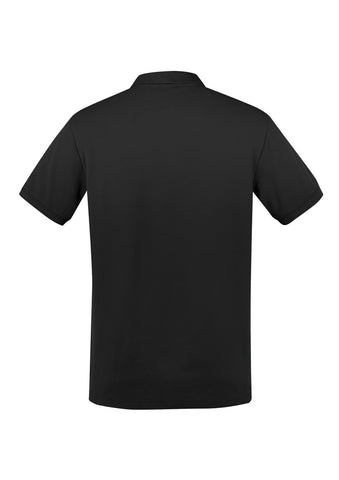 City Mens Short Sleeve Polo Black back view