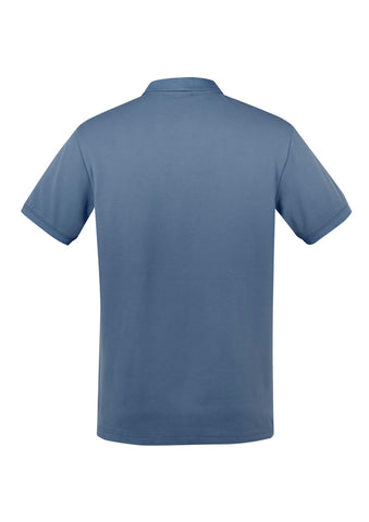 City Mens Short Sleeve Polo Grey Smoke back view