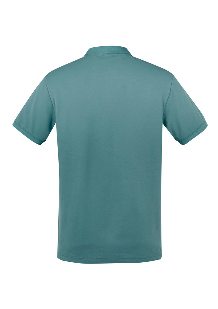 City Mens Short Sleeve Polo Jasper Green back view