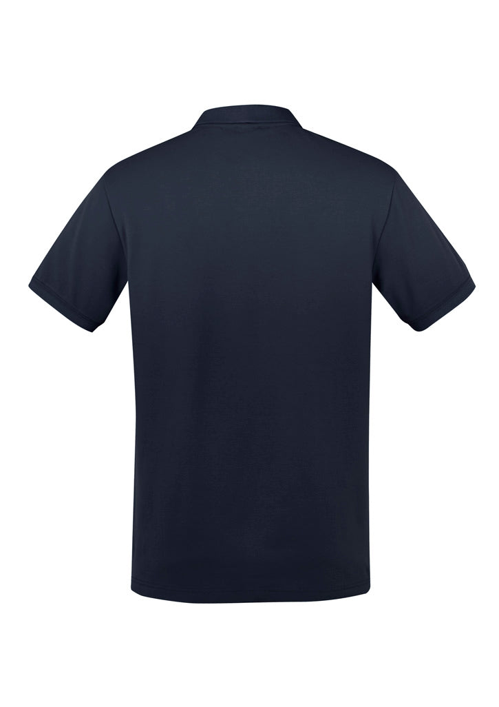 City Mens Short Sleeve Polo Navy back view