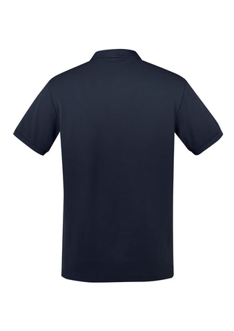 City Mens Short Sleeve Polo Navy back view
