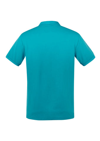 City Mens Short Sleeve Polo Teal back view