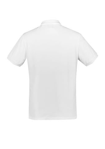 City Mens Short Sleeve Polo White back view