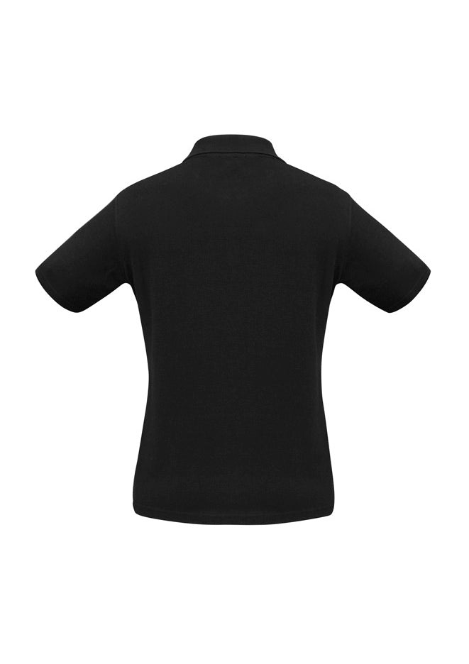 Ice Womens Short Sleeve Polo Black back view