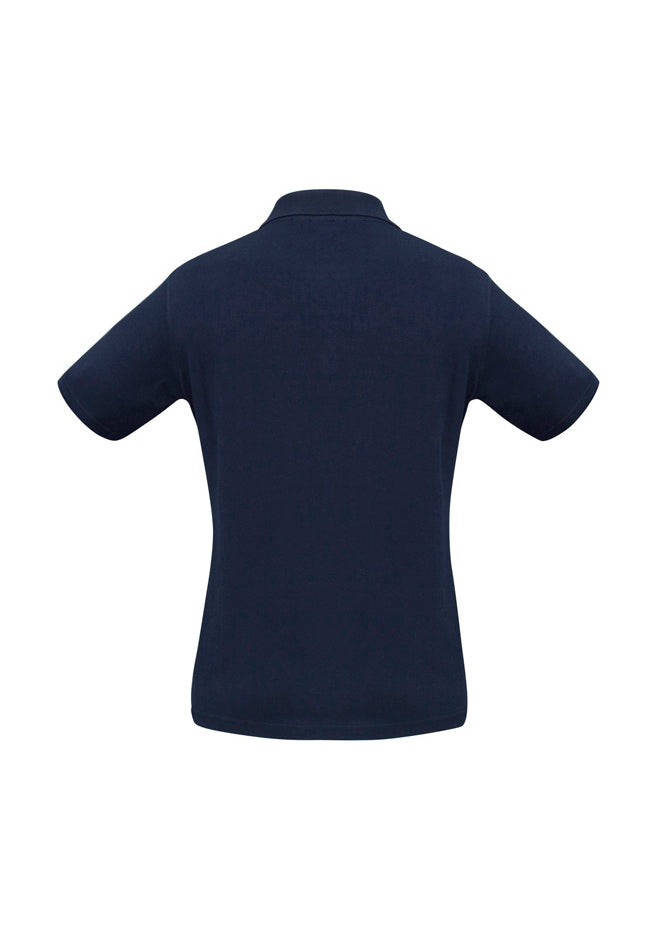 Ice Womens Short Sleeve Polo Navy back view
