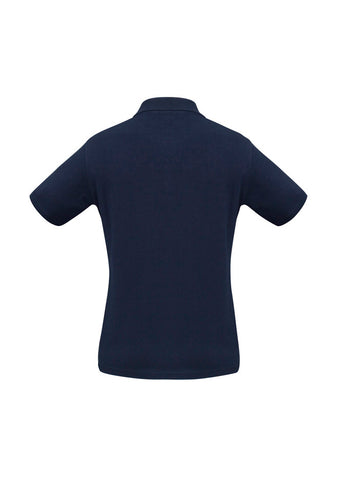 Ice Womens Short Sleeve Polo Navy back view