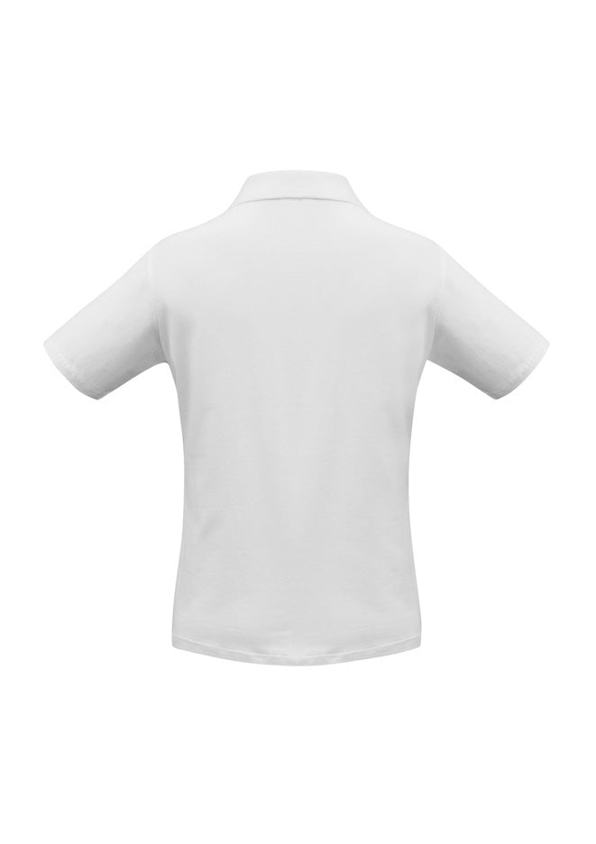 Ice Womens Short Sleeve Polo White back view