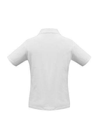Ice Womens Short Sleeve Polo White back view