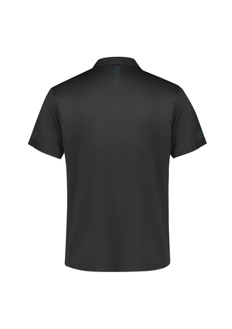 Balance Kids Short Sleeve Polo Grey/Cyan back view