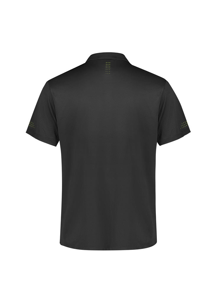 Balance Kids Short Sleeve Polo Grey/Fluoro Lime back view