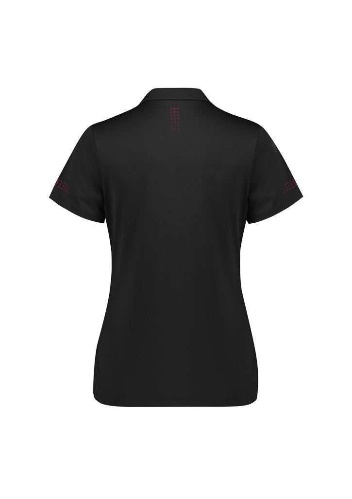 Balance Womens Short Sleeve Polo Black/Red back view