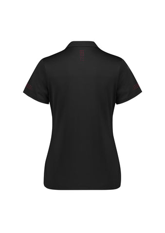 Balance Womens Short Sleeve Polo Black/Red back view