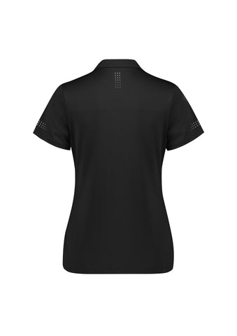 Balance Womens Short Sleeve Polo Black/White back view