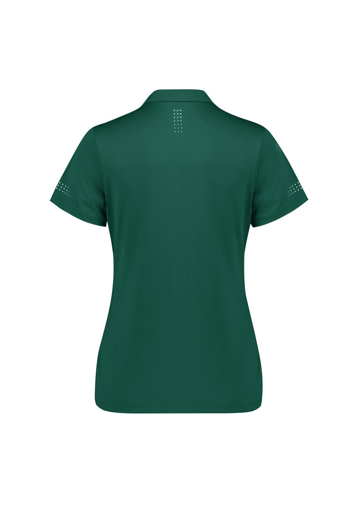 Balance Womens Short Sleeve Polo Forest/White back view