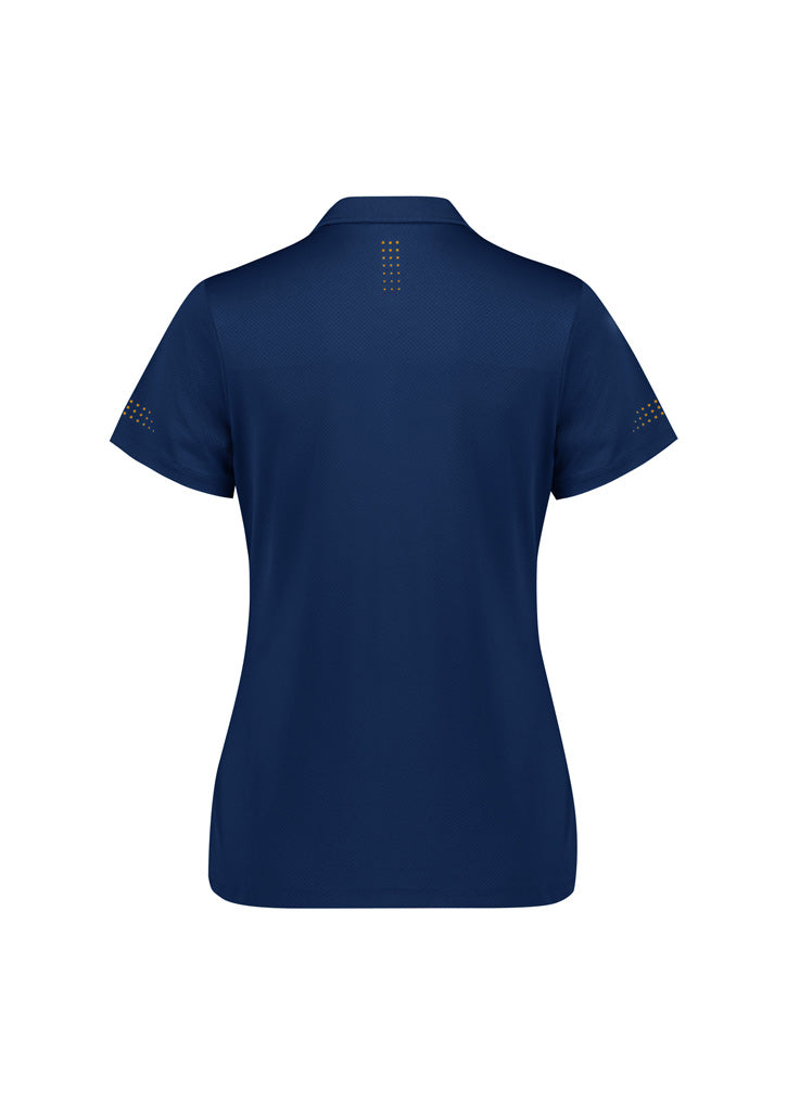 Balance Womens Short Sleeve Polo Navy/Gold back view