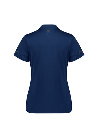 Balance Womens Short Sleeve Polo Navy/Gold back view