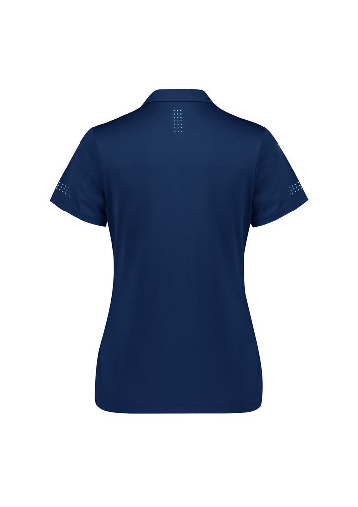 Balance Womens Short Sleeve Polo Navy/Sky back view
