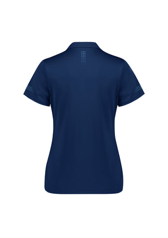 Balance Womens Short Sleeve Polo Navy/Sky back view
