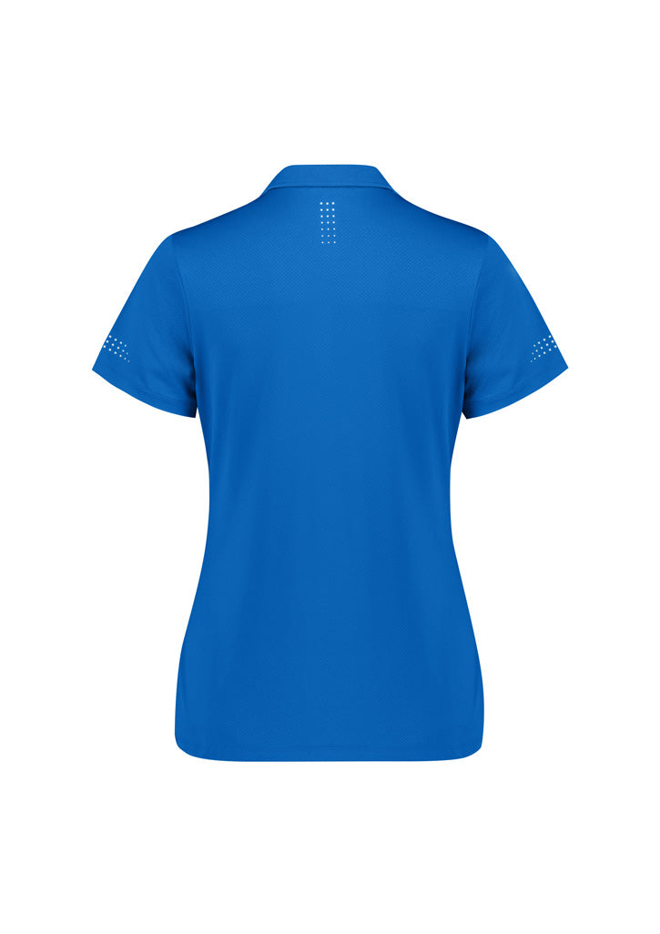 Balance Womens Short Sleeve Polo Royal/White back view