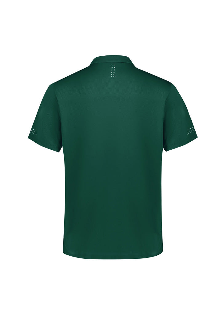 Balance Mens Short Sleeve Polo Forest/White back view
